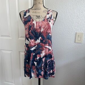 Rose & Olive Floral Sleeveless too in Pink and Blue -17-